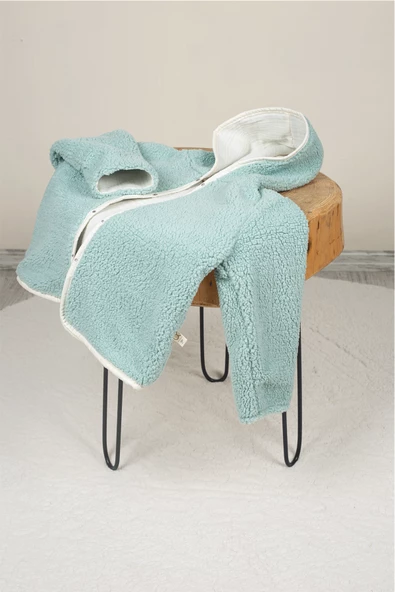 Heritage Puffy Astarlı Peluş Bebek Çocuk Ceket - Kopüşonlu Peluş Mont - ZTPUFCEKET  1-2 yaş YEŞİL - 8