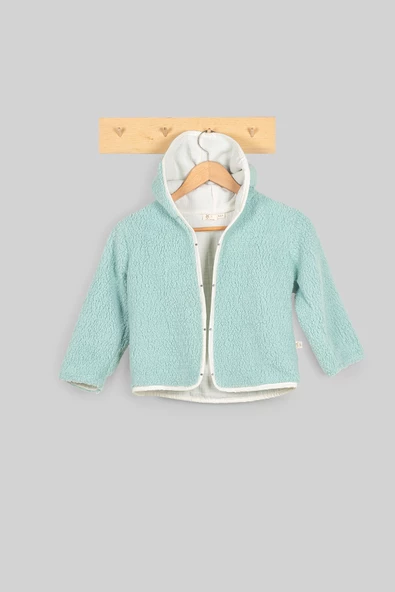 Heritage Puffy Astarlı Peluş Bebek Çocuk Ceket - Kopüşonlu Peluş Mont - ZTPUFCEKET  1-2 yaş YEŞİL - 5