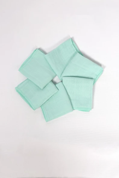 6'lı Müslin Ağız Mendili , Omuz Bezi , Ter Bezi Çift Kat Dikimli 35x20 cm - ZTAGIZMENDİLİ2 Mint