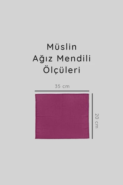6'lı Müslin Ağız Mendili , Omuz Bezi , Ter Bezi Çift Kat Dikimli 35x20 cm - ZTAGIZMENDİLİ2 Mor - 4