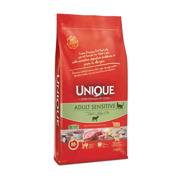 Unique Sensitive Kuzu Etli Yetişkin Kedi Maması 2 Kg
