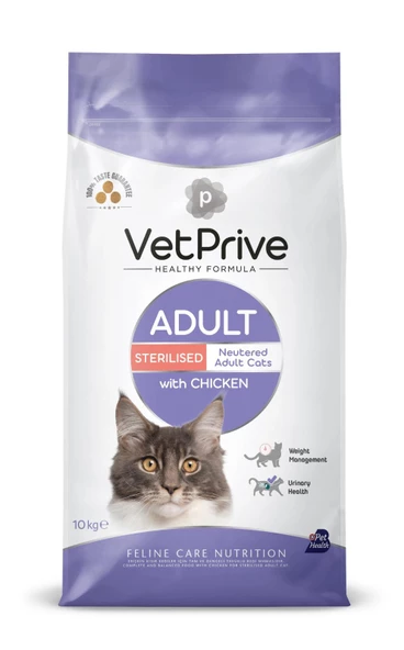 Vet Prive Sterilised Tavuklu Kısırlaştırılmış Kedi Maması 10 Kg