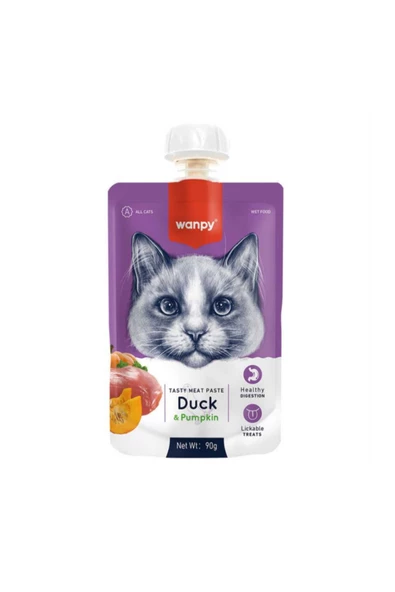 Neo Pet Market Wanpy Taze Ördekli Balkabaklı Vitaminli Kedi Et Ezmesi 90 gr X 2 Adet