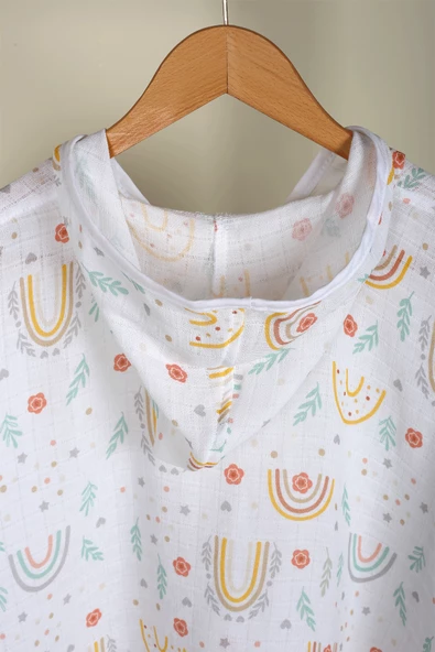 Luckka %100 Pamuk Bebek Çocuk Müslin Panço - ZTPANÇO YEŞİL - 3