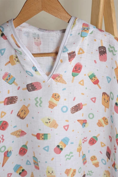 Luckka %100 Pamuk Bebek Çocuk Müslin Panço - ZTPANÇO  Kırmızı - 2
