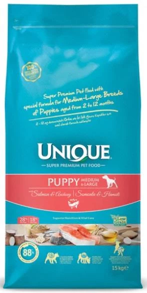 Unıque Medium Large Puppy Somonlu Hamsili Yavru Köpek Maması 15 Kg