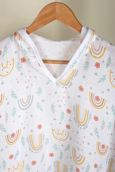 Luckka %100 Pamuk Bebek Çocuk Müslin Panço - ZTPANÇO YEŞİL - 2