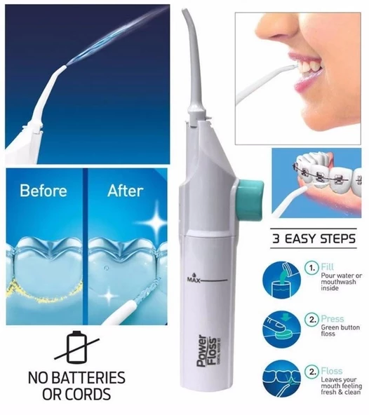 2'si 1 Arada Mekanik Diş Ve Ağız Temizleme & Diş Beyazlatma Seti | Power Floss - Resim 3