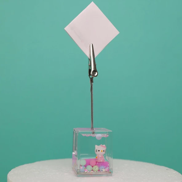 Hello Kitty Tasarımlı Sulu Simli Notluk -Not  Tutacağı - 8