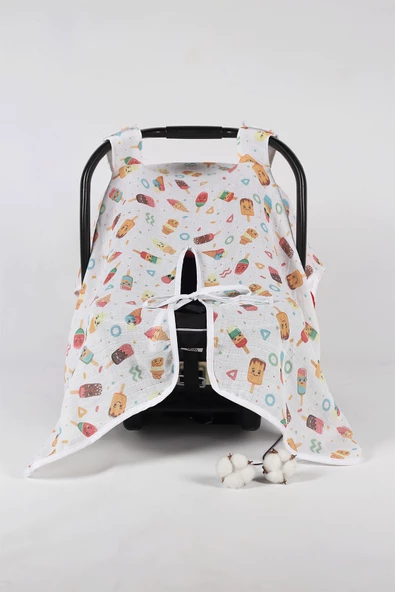 Luckka %100 Pamuk Müslin Puset Örtüsü - ZTPUSET Kırmızı - 2