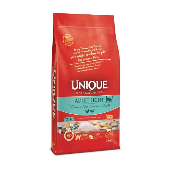 Unique Light Tavuklu Balıklı Light  Yetişkin Kedi Maması 2 Kg