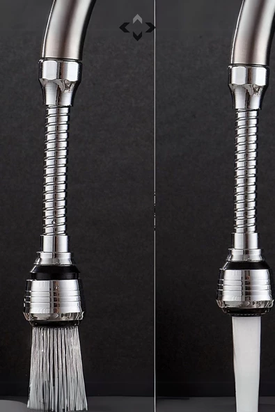 Esnek Spiral Hortumlu Musluk Batarya Ucu Başlığı 2 Farklı Mod Fonksiyonlu Musluk Başlığı - 5