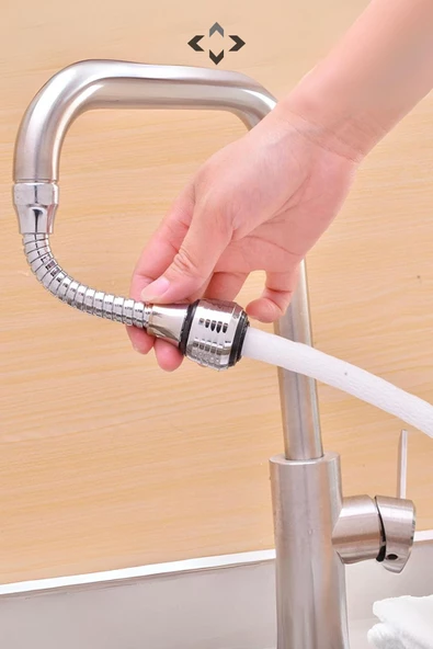 Esnek Spiral Hortumlu Musluk Batarya Ucu Başlığı 2 Farklı Mod Fonksiyonlu Musluk Başlığı - 4