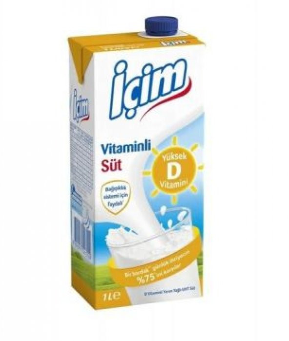 İçim D Vitaminli Yarım Yağlı Süt 1 Lt