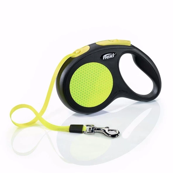 Flexi Neon 5 Mt Şerit Otomatik Tasma Medium