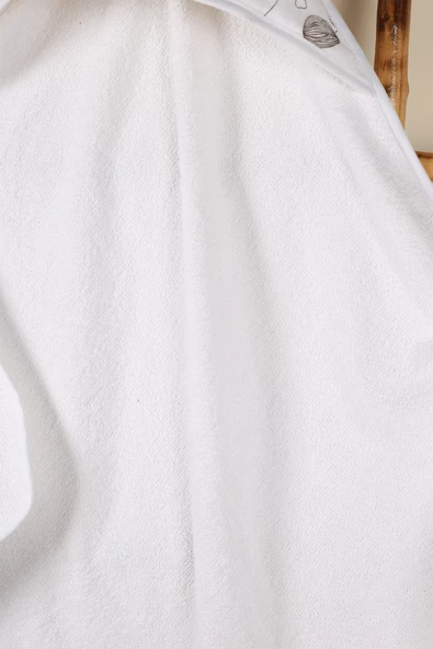 Luckka %100 Pamuk Bebek Havlu Kundak Banyo Havlusu - ZTKUNDAK Beyaz turuncu - 3