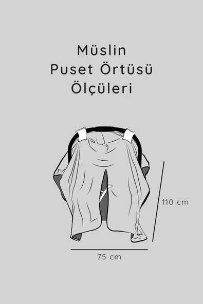 Luckka %100 Pamuk Müslin Puset Örtüsü - ZTPUSET  Gri - 8