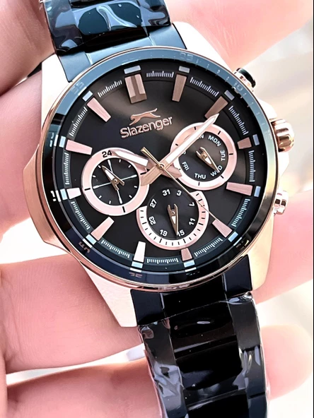 SL.1.376 Slazenger Çelik Kordon İç Fonksiyonları Aktif 5 Atm Su Geçirmez Erkek Kol Saati - Resim 3