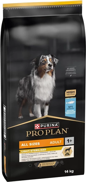 Pro Plan Light Sterilised Kisirlaştirilmiş Balıklı Yetişkin Diyet Köpek Mamasi 14 Kg