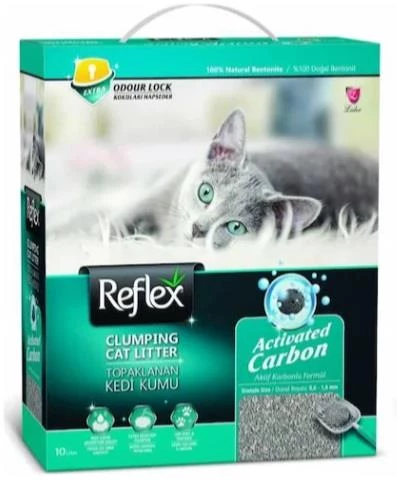 Reflex Aktif Karbonlu Formül Topaklanan Bentonit Kedi Kumu 10 Lt