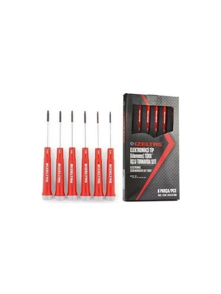 İzeltaş Elektronikçi Tip Klemens Torx Uçlu Tornavida Seti 6 Parça 4530001006