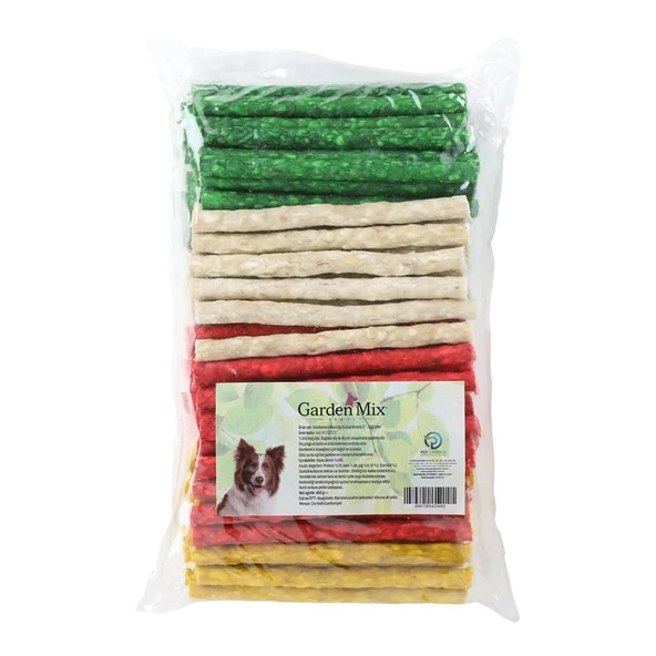 Gardenmix Munchy Stick Renkli Köpek Çiğneme Kemiği 100 Adet