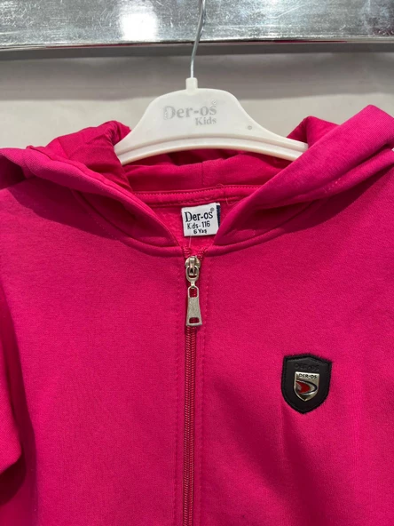 uğurböceğiçocuk 3 İp Kumaş Kapuşonlu Çocuk Hırka 9091 - 8