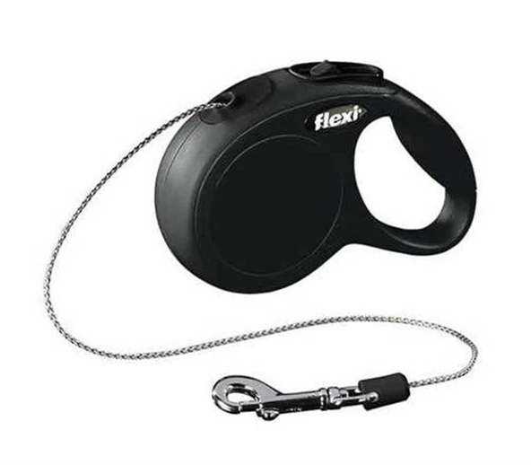 Flexi New Classic İp Otomatik Köpek Gezdirme Tasması Siyah Xs 3 Metre