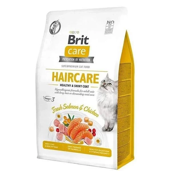 Brit Care  Haircare Hypo_Allergenic Deri ve Tüy sağlığı için Tahılsız Yetişkin Kedi Maması 2 kg