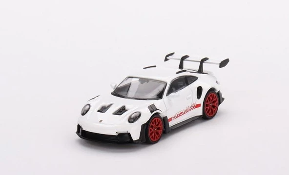 Mini GT 630 911 (992) GT3 RS White With Pyro Red Accent Package LHD Model Araba