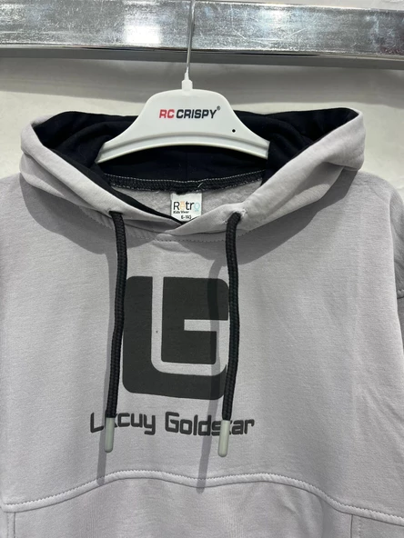 uğurböceğiçocuk Lkcuy Goldstar Yazılı Kapuşonlu 3 İp Erkek Sweat 42511 - 4