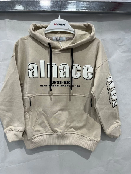 uğurböceğiçocuk Alnace Yazılı Kapuşonlu 3 İp Erkek Sweat 42591 - 3