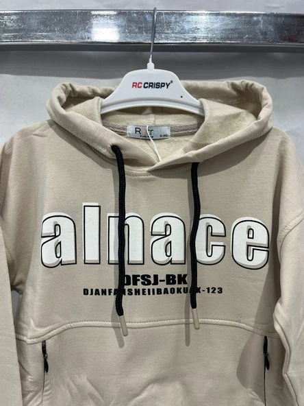 uğurböceğiçocuk Alnace Yazılı Kapuşonlu 3 İp Erkek Sweat 42591 - 4