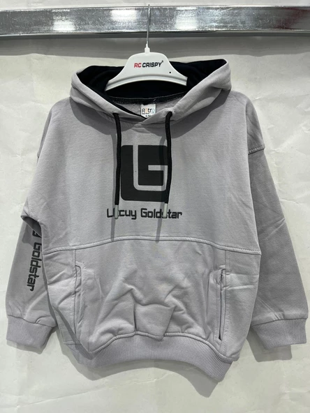 uğurböceğiçocuk Lkcuy Goldstar Yazılı Kapuşonlu 3 İp Erkek Sweat 42511 - 3