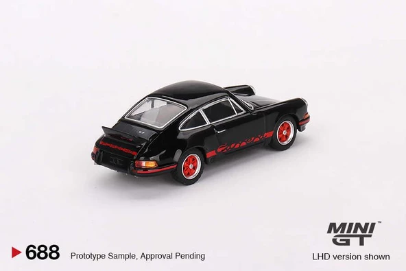 Mini GT 688 Porsche 911 RS 2.7 Black With Red Livery LHD Model Araba - 2