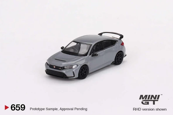 Mini GT 659 Honda Civic TYPE R Sonic Gray Pearl 2023 LHD Model Araba