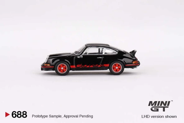 Mini GT 688 Porsche 911 RS 2.7 Black With Red Livery LHD Model Araba - 3