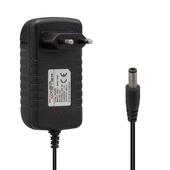 Powermaster 24 Volt 1 Amper Priz Tipi Adaptör - 5.5*2.5 UÇLU