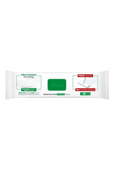 Sleepy Easy Clean Beyaz Sabun Katkılı Mopa Uyumlu Yer Temizlik Havlusu 50 Yaprak - 6