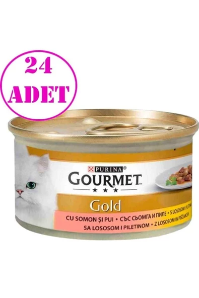 Gold Somonlu Ve Tavuklu Kedi Konservesi 85 gr X 24