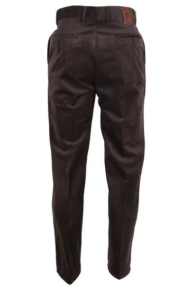 Erkek Kadife Pantolon Normal Kesim Kahverengi RAR01276 - 6