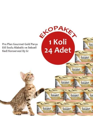 Gourmet Gold Soslu Alabalık Ve Sebzeli Kedi Konservesi 24 Al 2