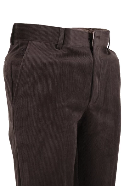 Erkek Kadife Pantolon Normal Kesim Kahverengi RAR01276 - 2