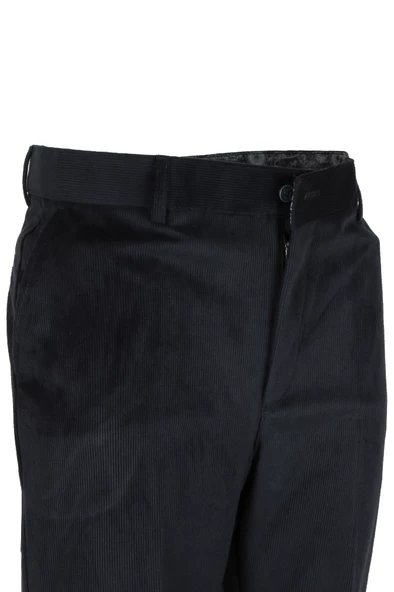 Erkek Kadife Pantolon Normal Kesim Lacivert RAR01275 - 2