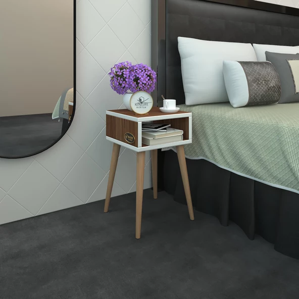 Kenzlife komodin antero cvz 60*40*40 ahşap ayaklı komidin kitaplık
