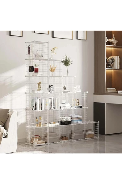20'li Tel Küp Çok Amaçlı Organizer Raf Beyaz 33cm - 5