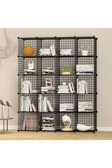 20'li Tel Küp Çok Amaçlı Organizer Raf Siyah 33cm - 2