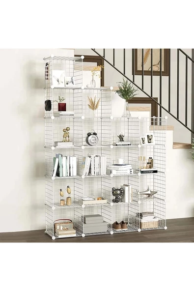 20'li Tel Küp Çok Amaçlı Organizer Raf Beyaz 33cm - 6