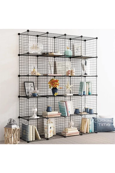 20'li Tel Küp Çok Amaçlı Organizer Raf Siyah 33cm - 3