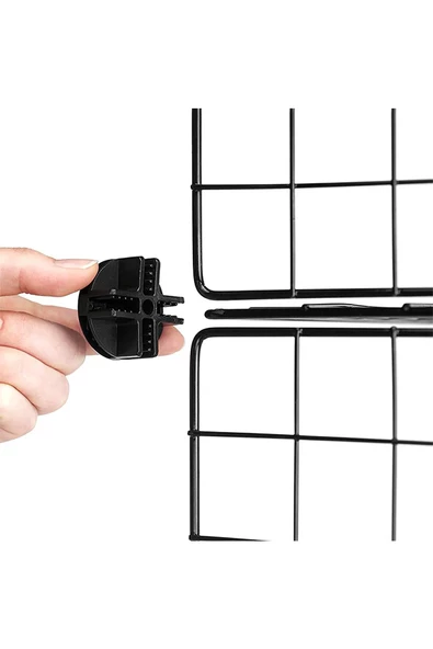 16'lı Tel Küp Çok Amaçlı Organizer Raf Siyah 33cm - 6